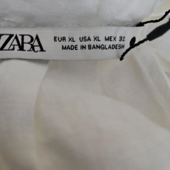 Zara White 100% Linen Halter Top XL NWT - Picture 8 of 9